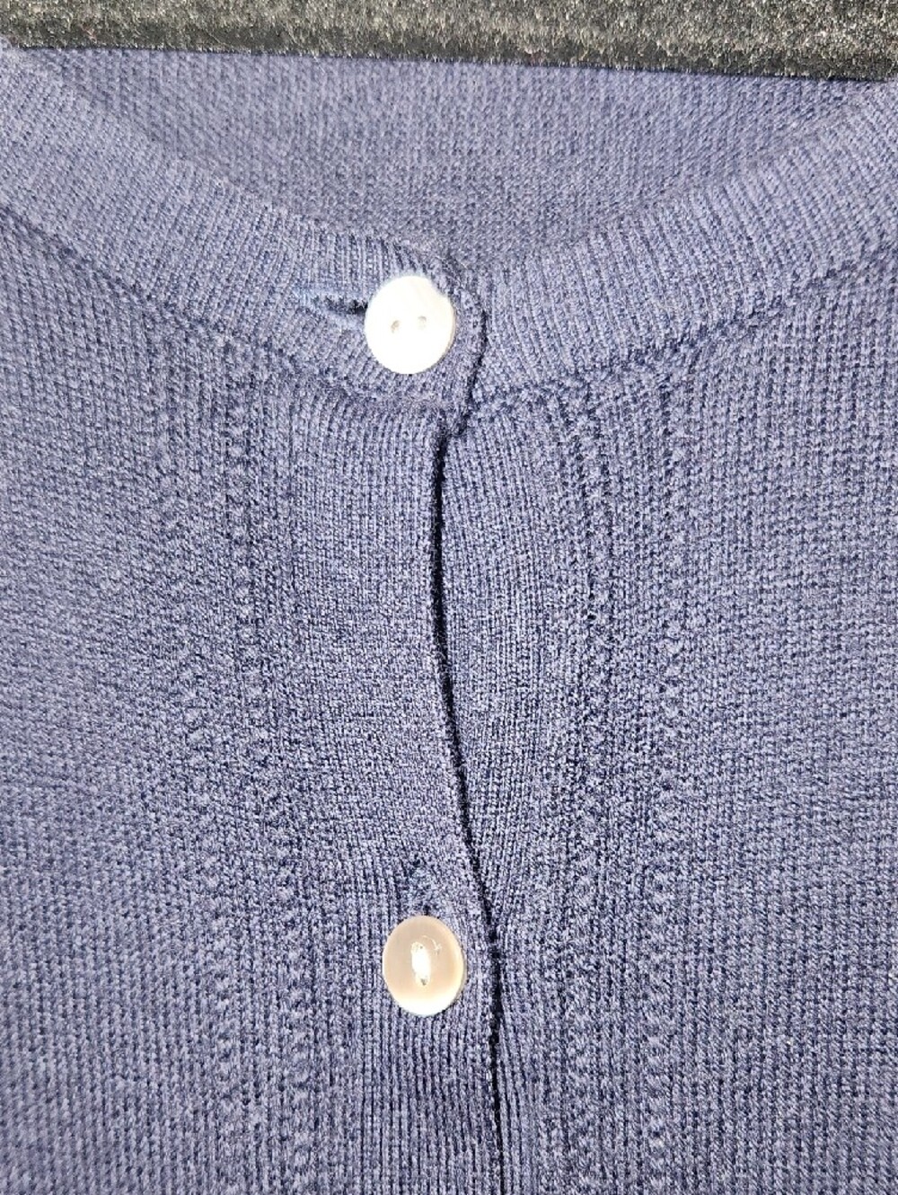 a new day Navy Button-Front Crewneck Cardigan - Picture 3 of 6